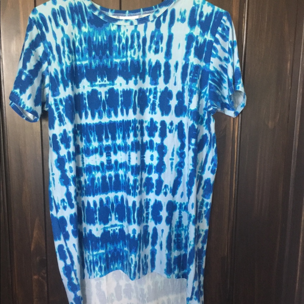 LuLaRoe Blue Short Sleeve Tie-Dye Tee